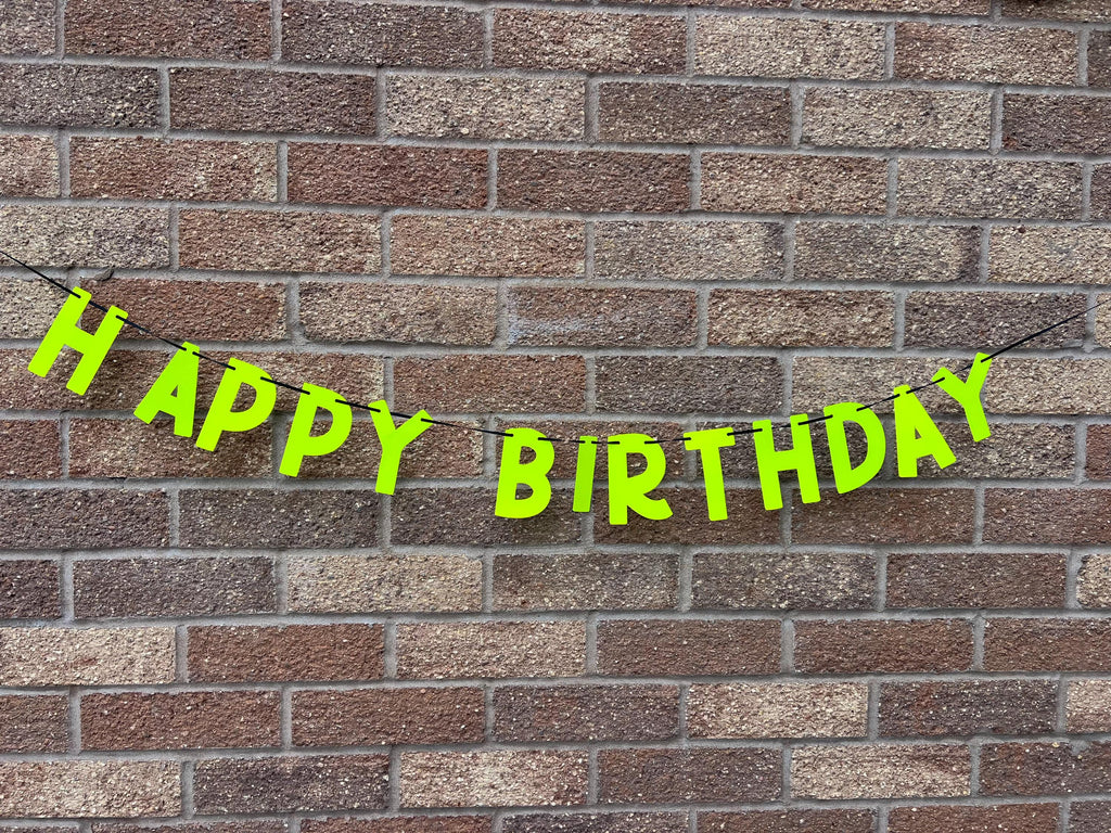 Neon Happy Birthday Banner