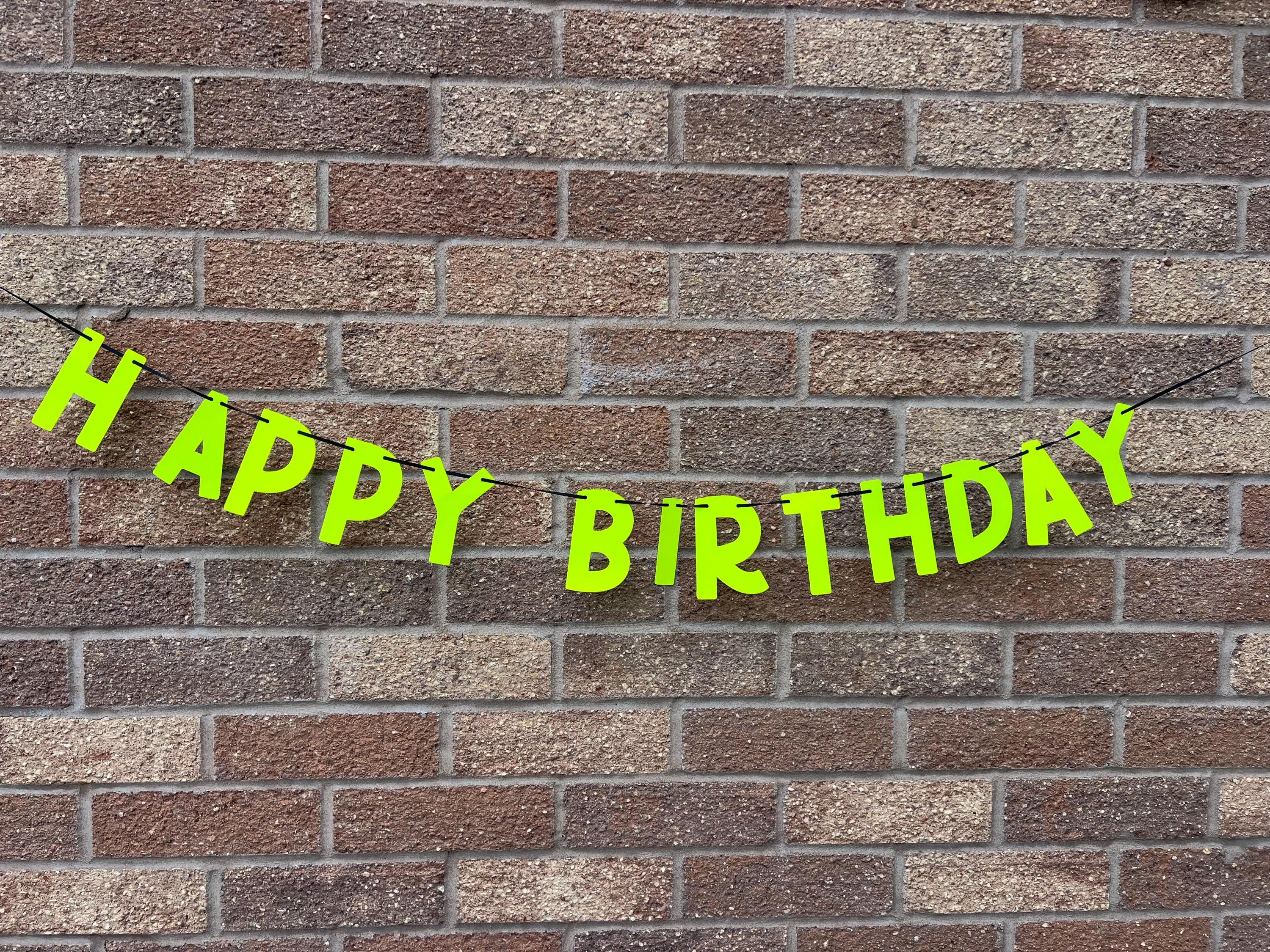 Neon Happy Birthday Banner