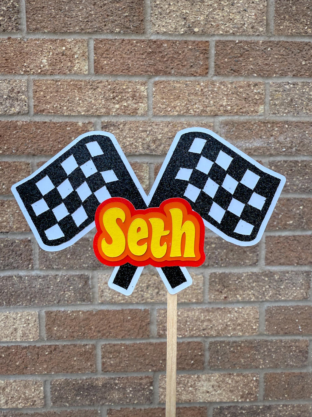 Name Racing Car Personalised  Cake Topper
