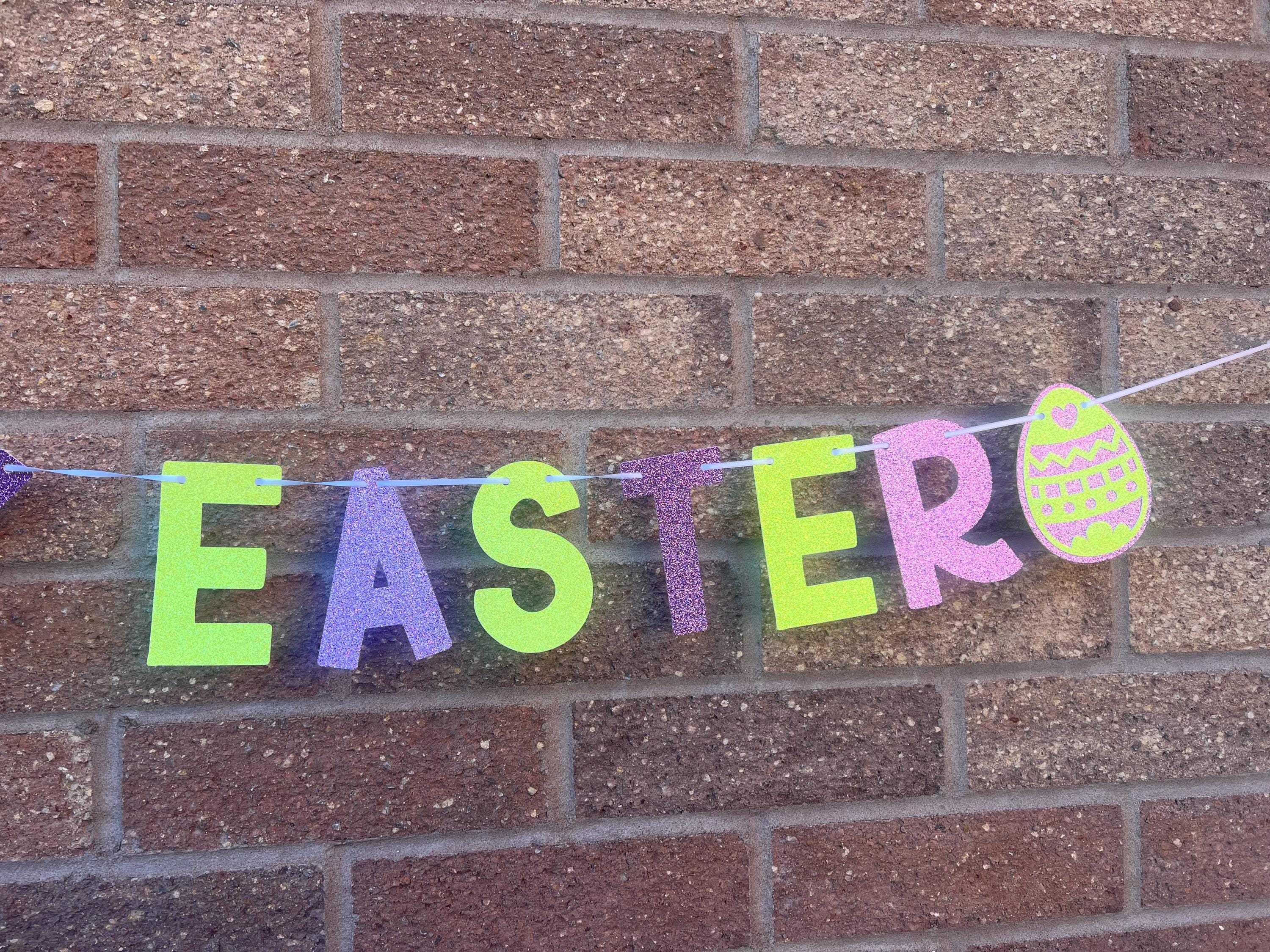 Glitter Happy Easter Banner