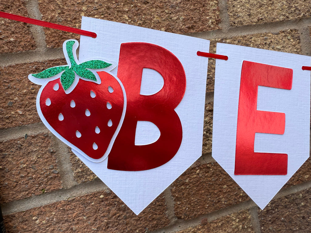 Berry 1st Birthday 3D Banner Handmade