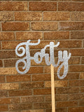 Glitter Forty Milestone Cake Topper