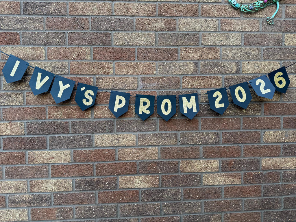 Personalised Glitter Pennant Prom Banner