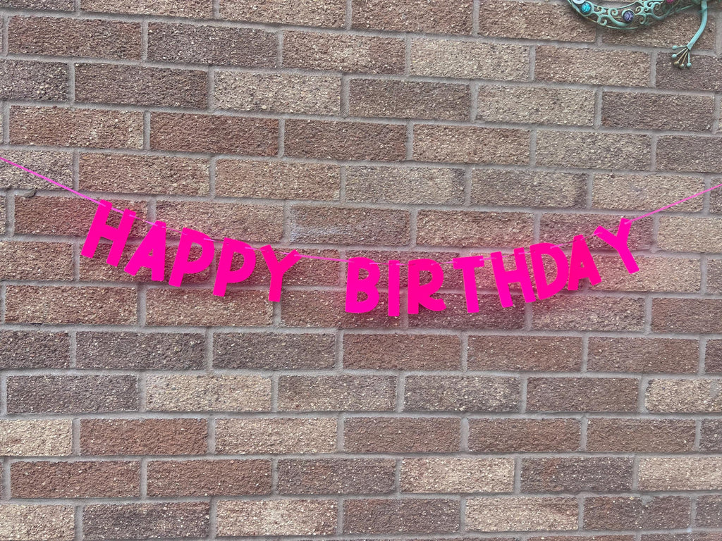 Neon Birthday Banner Neon Pink