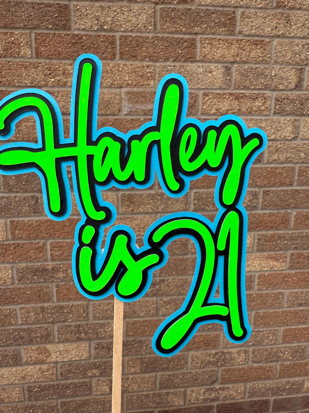 3 Layered Personalised Cake Topper: Custom Name & Age