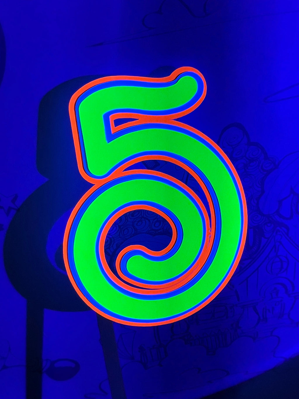 Neon Number Cake Topper - Single or Double Number