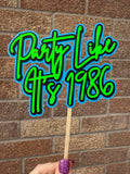 Party Like it's 1986 40th Birthday Neon Milestone Cake Topper