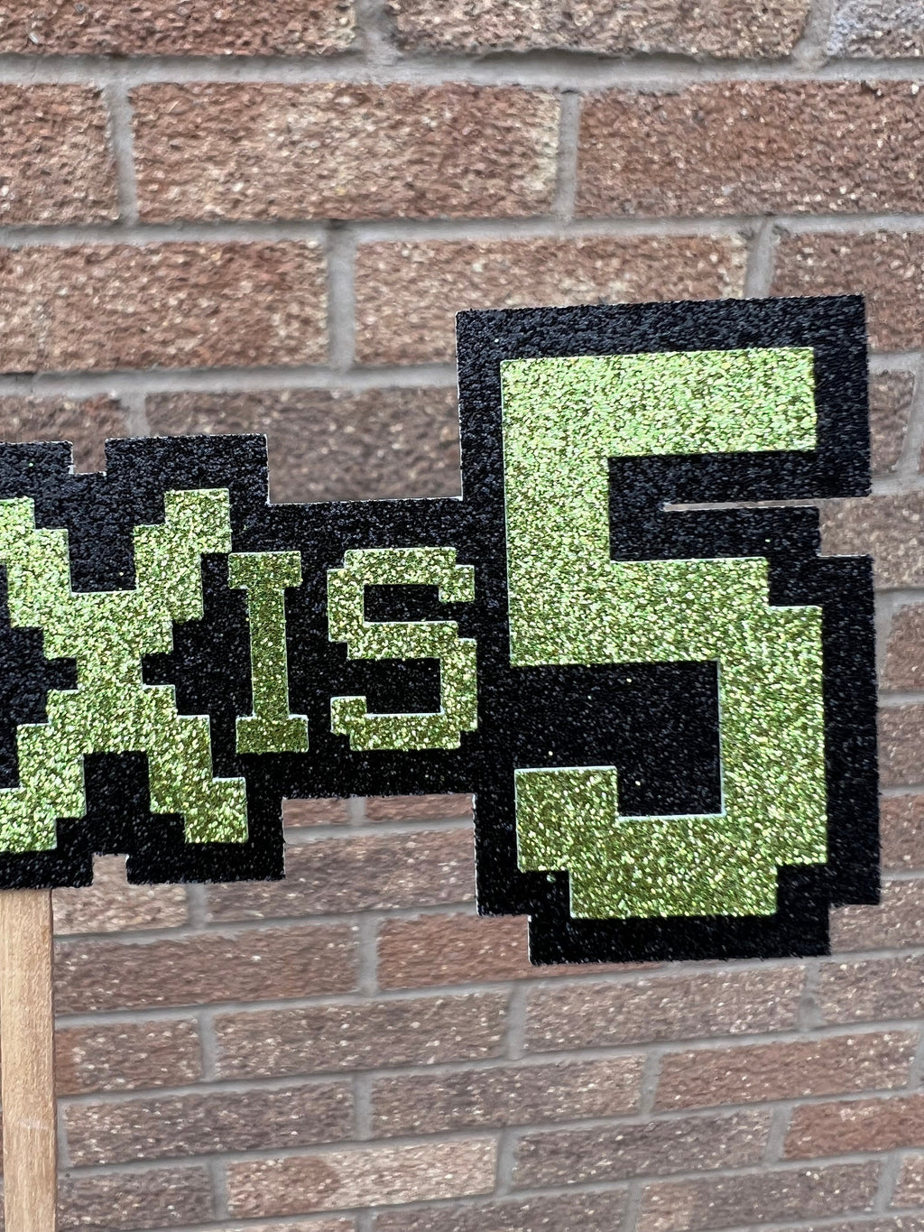 Personalised Video Game Inspired Pixel Style Cake Topper