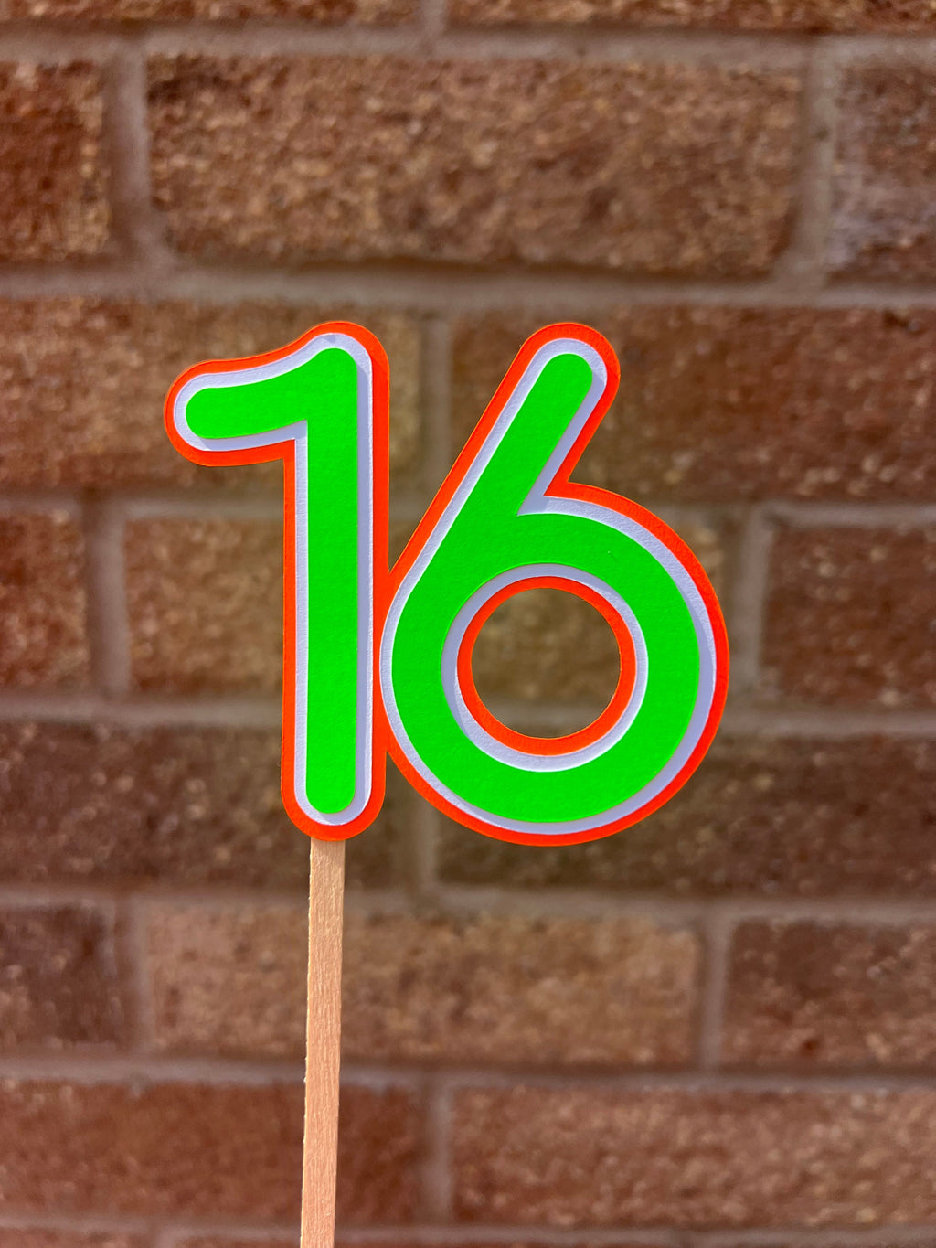 Neon Number Cake Topper - Single or Double Number