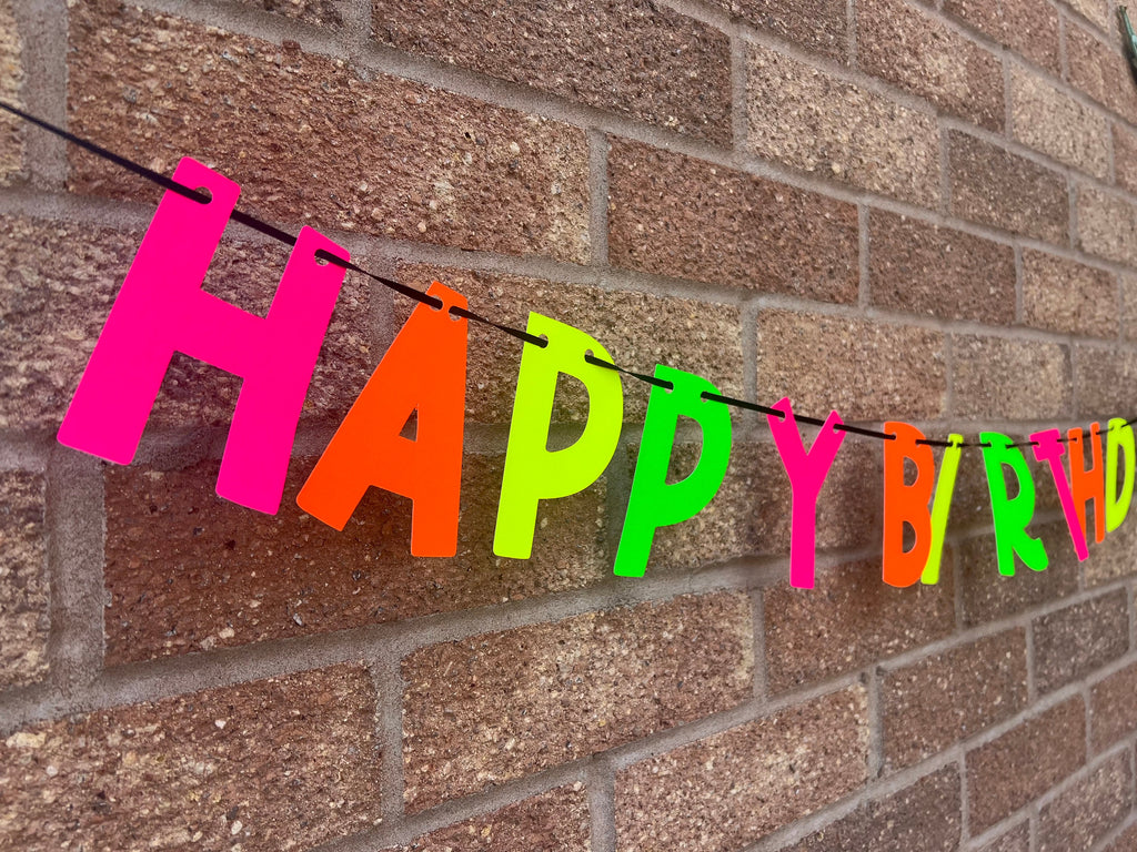 Neon Multicoloured Birthday Banner