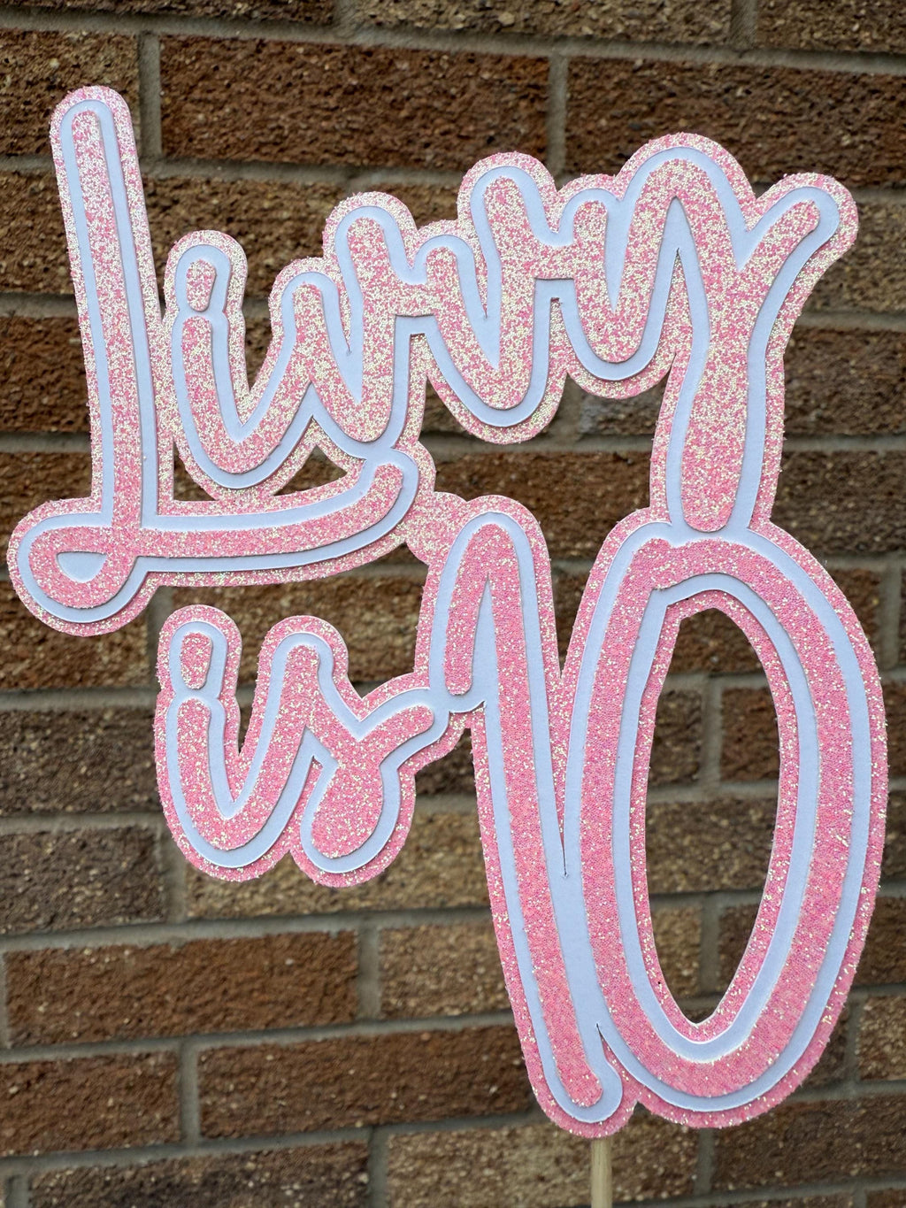 Glitter Birthday Personalise Cake Topper