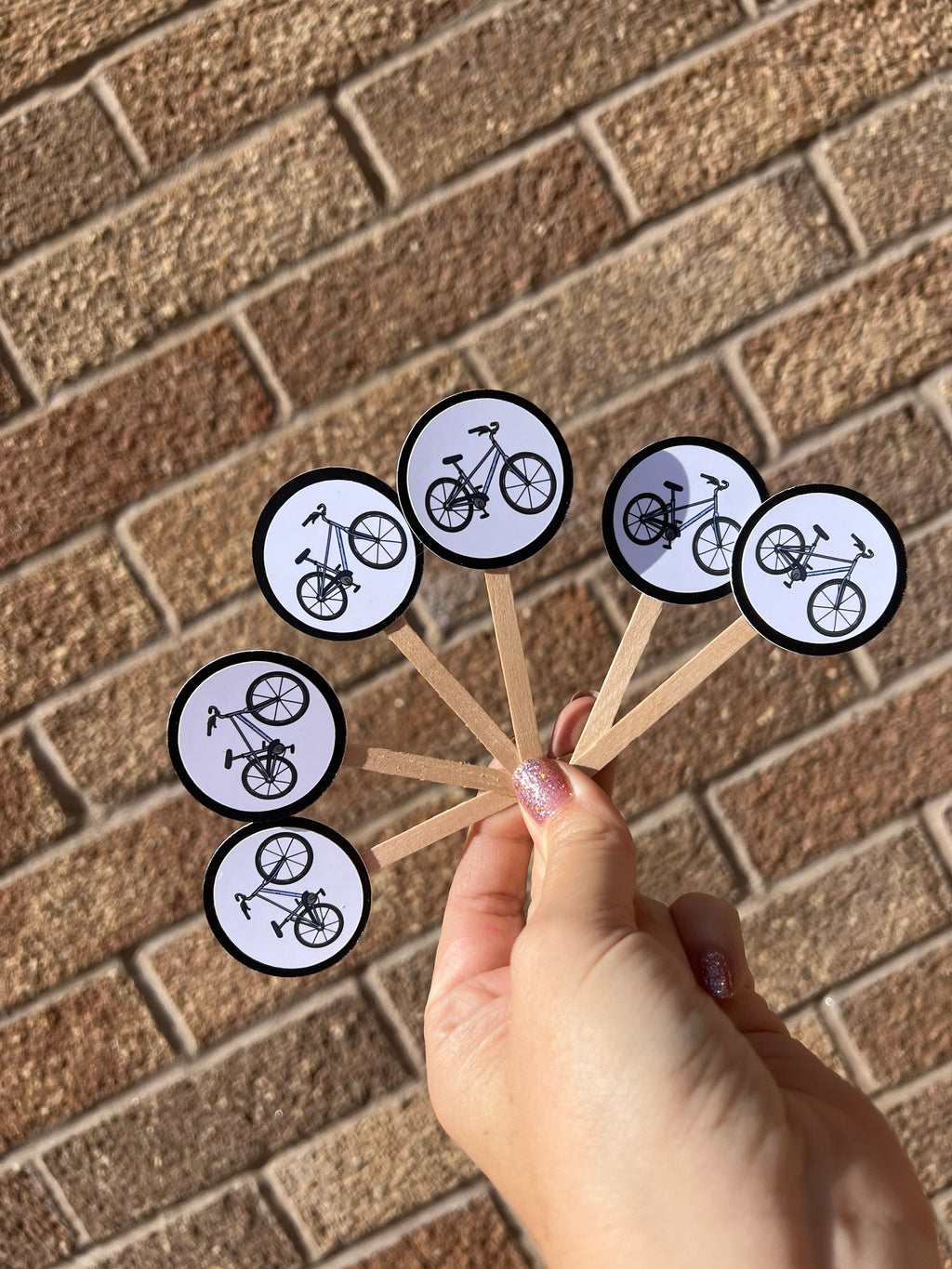 Bike Cupcake Topper - Bicycle Cupcake Topper - Bike Cake Topper - Bike Birthday Party - Mountain Biker - Bike Party Decor
