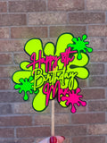 Neon Splat Personalised Cake Topper