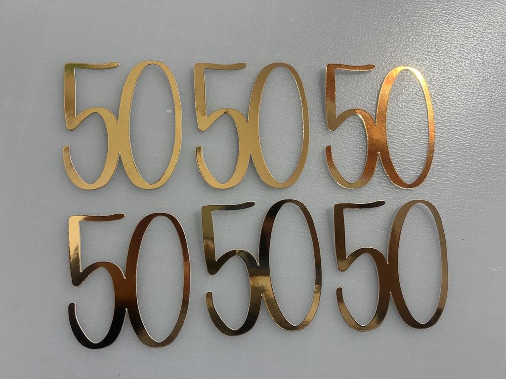 Age 50 Cupcake Toppers 6 pack - Cupcake Topper - Cake Decoration - 50th - Birthday - Anniversary - Golden Wedding