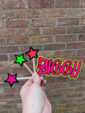 Neon Birthday Personalised Cake Topper & Cupcake Topper Set
