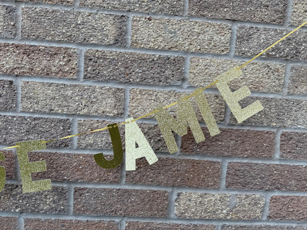 Personalised Glitter Bon Voyage Banner