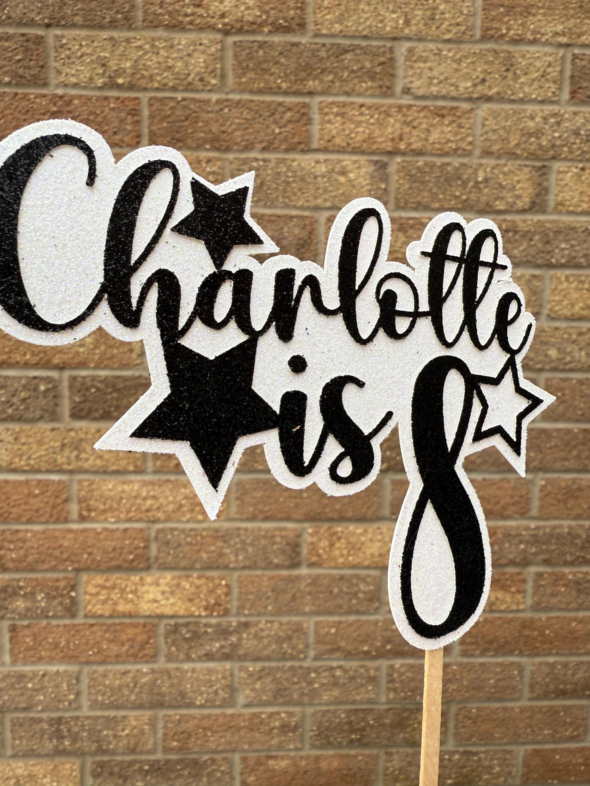 Glitter Personalised Star Cake Topper, With Name and Age -