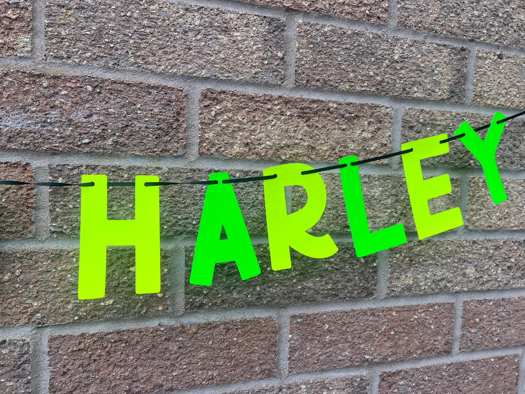 Personalised Age Birthday & Name Banner, Neon Birthday Party, 80s Party, Rave Party, House Party,Glow Party, Fluorescent Party