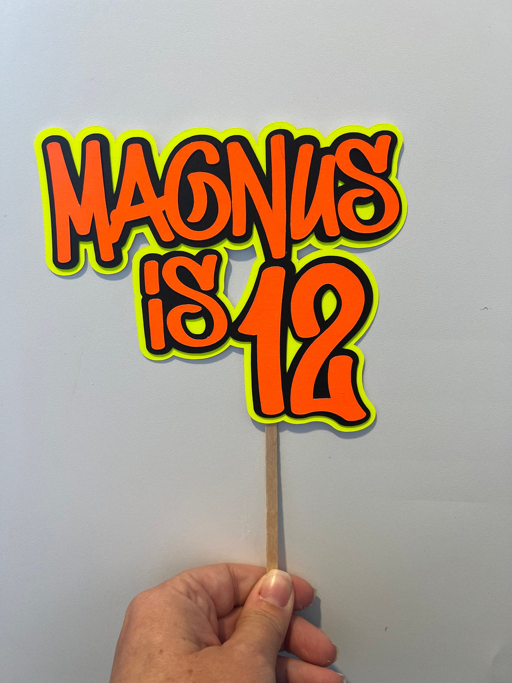 Custom Neon Grafitti Style Birthday  Personalised Cake Topper