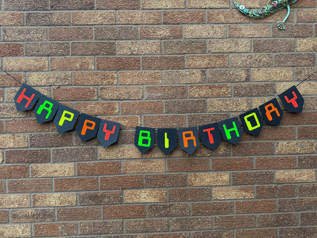 80s Computer Themed Happy Birthday Banner