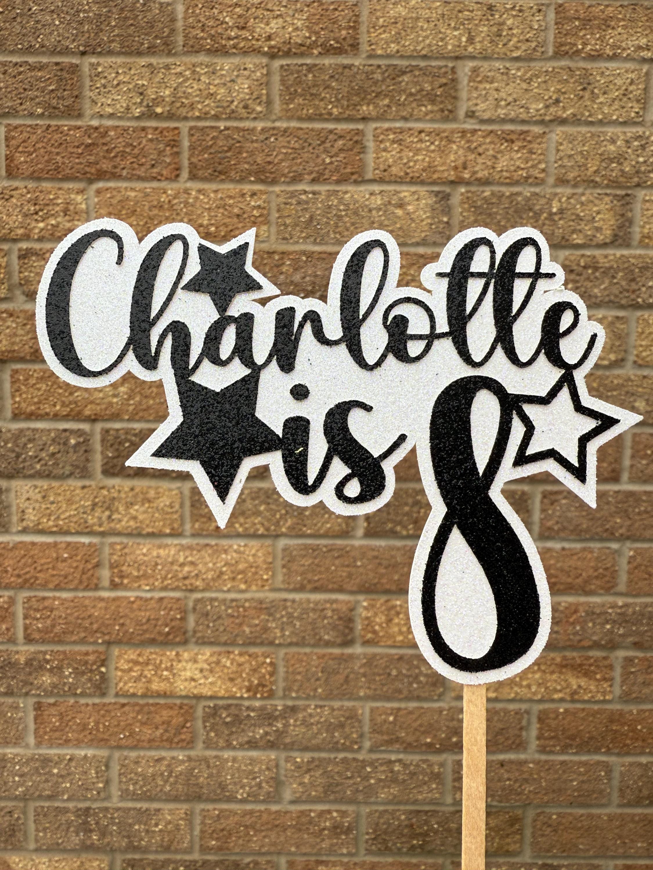 Glitter Personalised Star Cake Topper, With Name and Age -