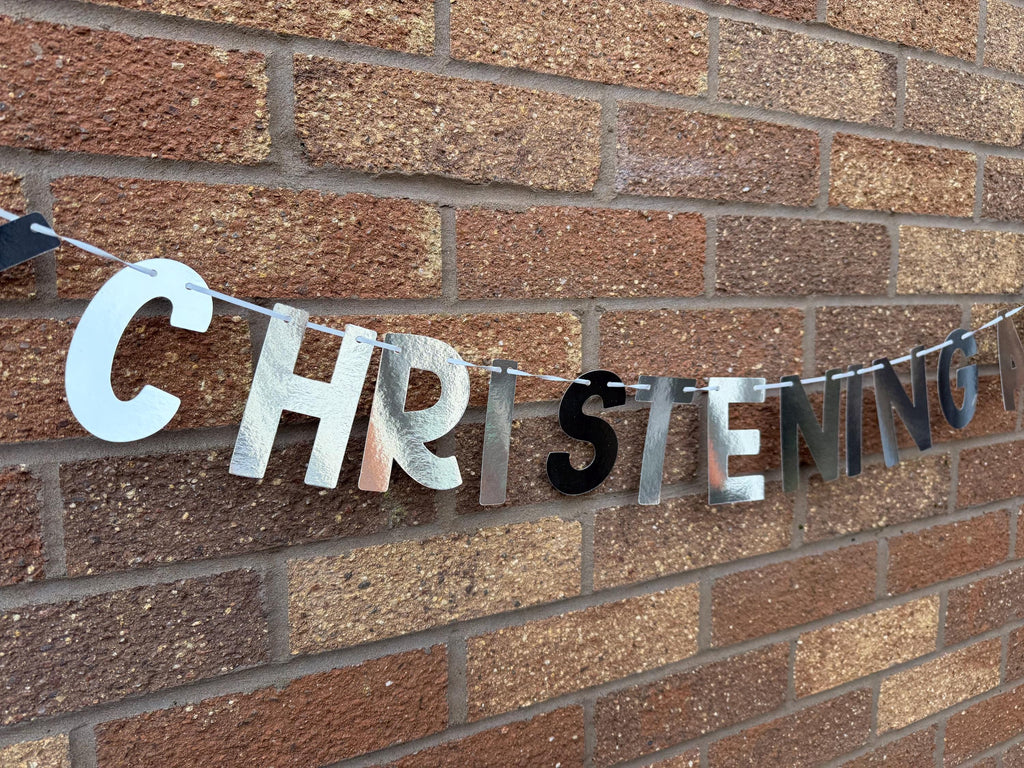 Personalised Glitter Christening Banner