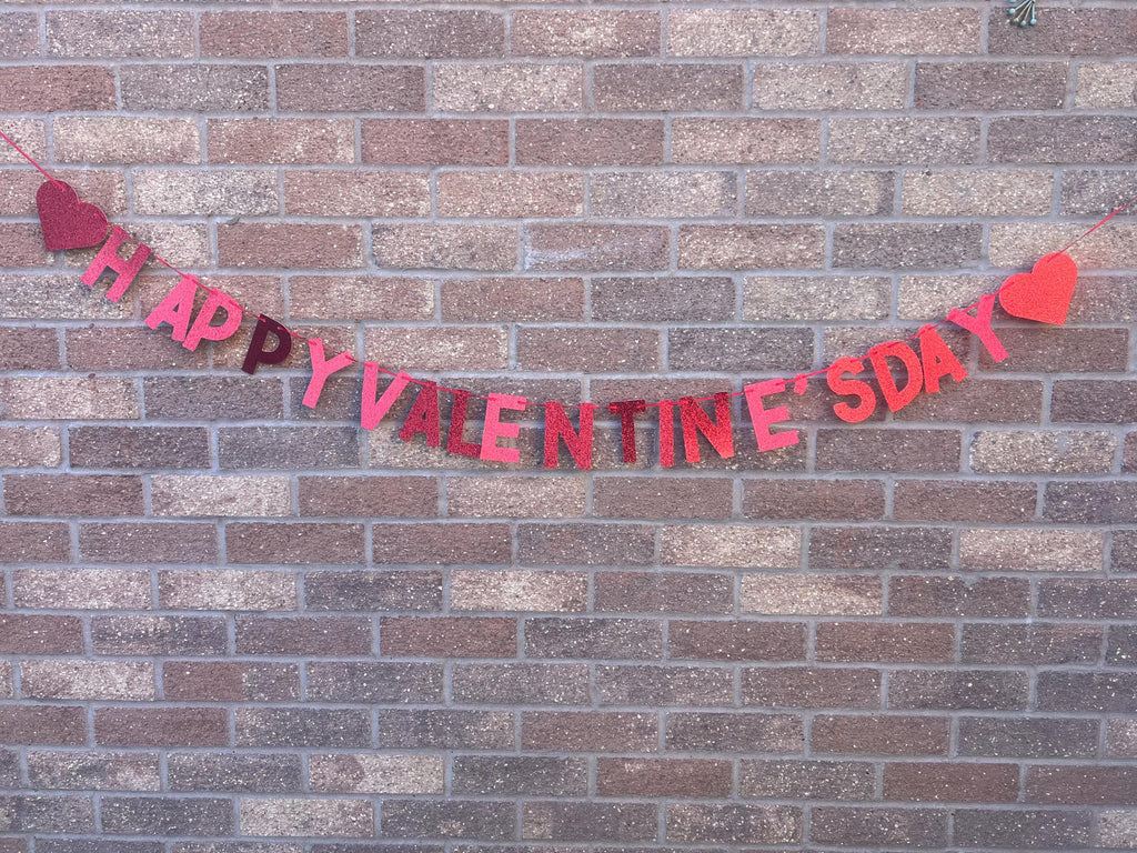 RED Happy Valentine's Day Word Personalised Banner
