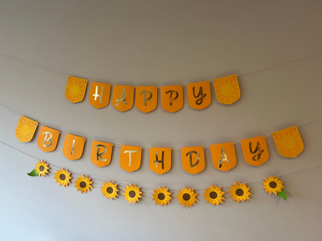 sunflower birthday - sunflower decor  - sunflower banner - sunflower decoration - sunflower theme - sunflower garland - sunflower party