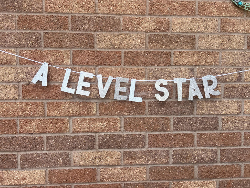 Personalised GlitterA Level Star Exam Well Done Banner