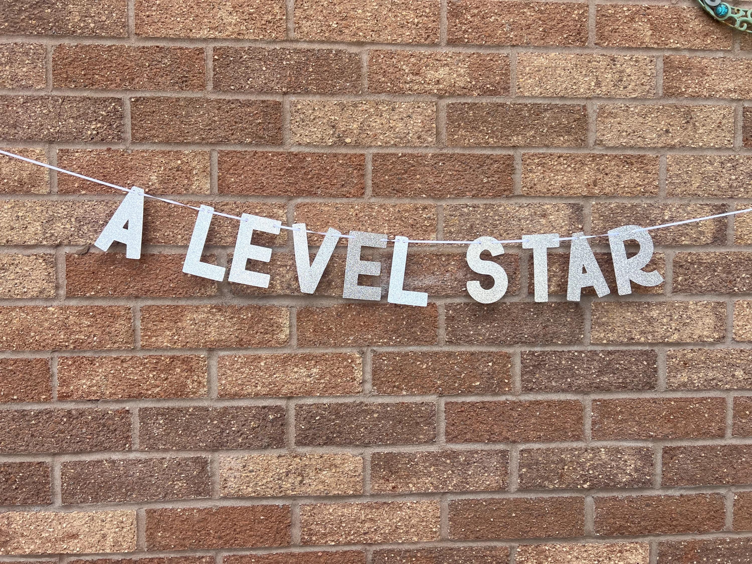Personalised GlitterA Level Star Exam Well Done Banner
