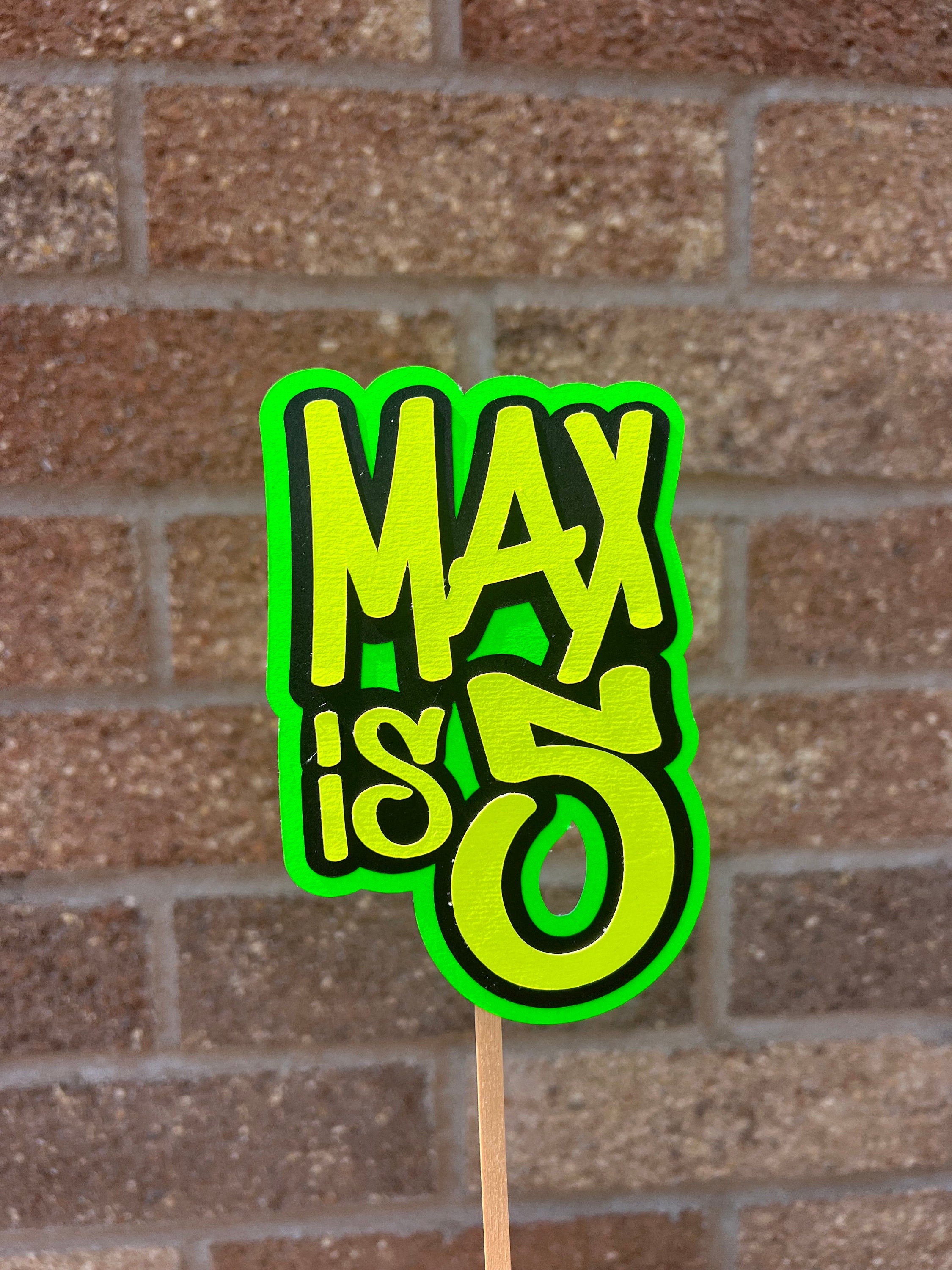 Custom Neon Grafitti Style Birthday  Personalised Cake Topper